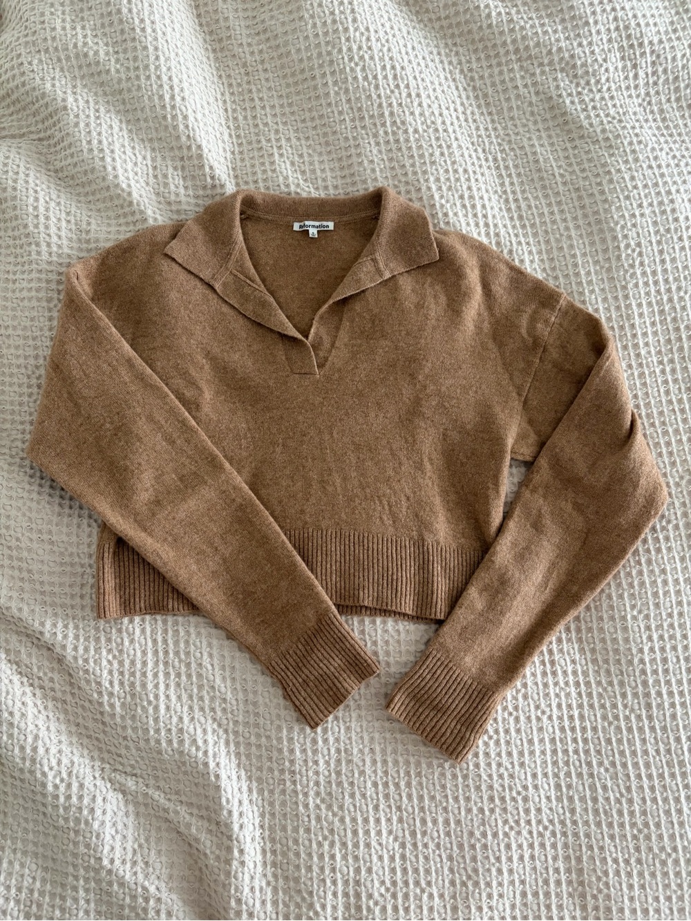 Reformation Cropped Cashmere Polo Sweater